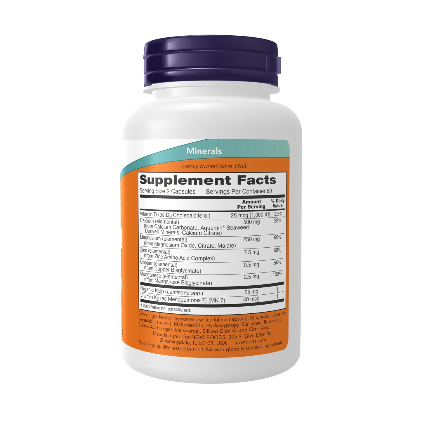 NOW Foods Cal-Mag with Zinc, Copper, Manganese and Vitamin D Capsule, 120 Count