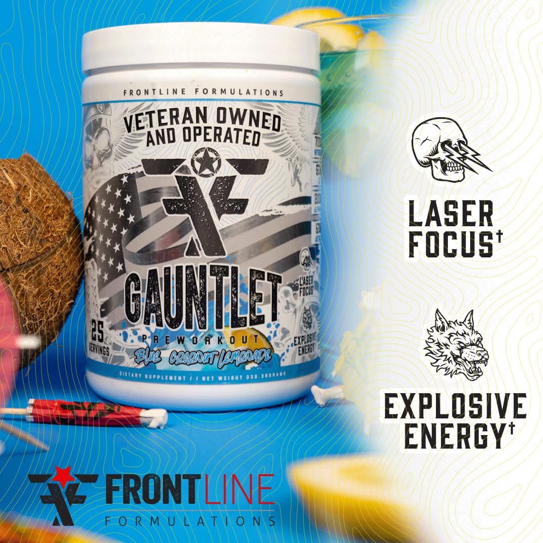 FRONTLINE FORMULATIONS Gauntlet Pre-Workout Powder, 25 Servings