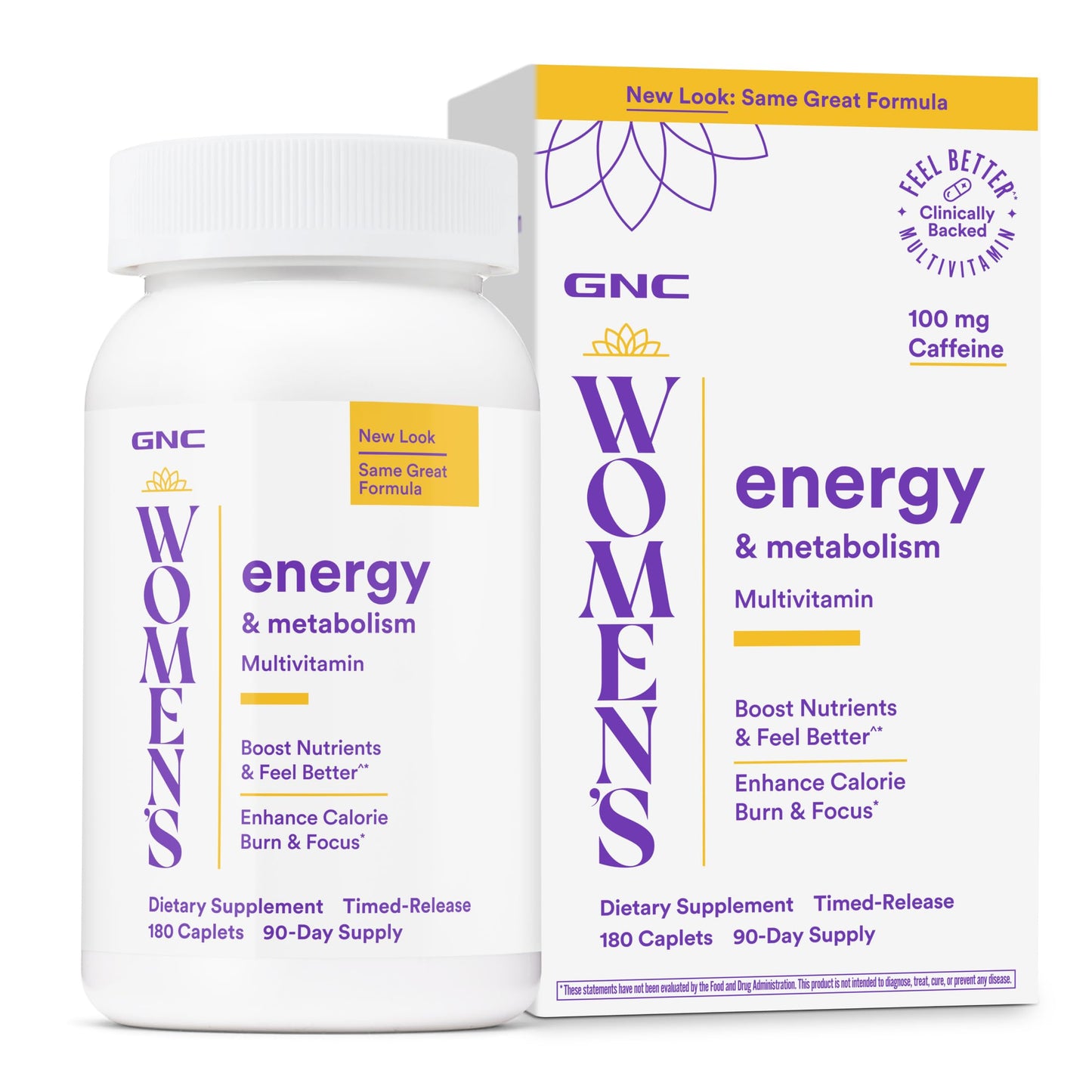 GNC Women's Energy & Metabolism Multivitamin Caplets 180 Count