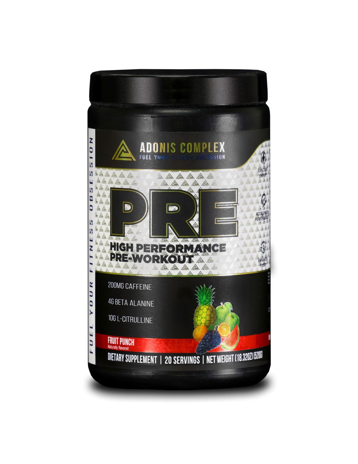 Adonis Complex PRE High-Performance Pre-Workout Fruit Punch Powder 18.34