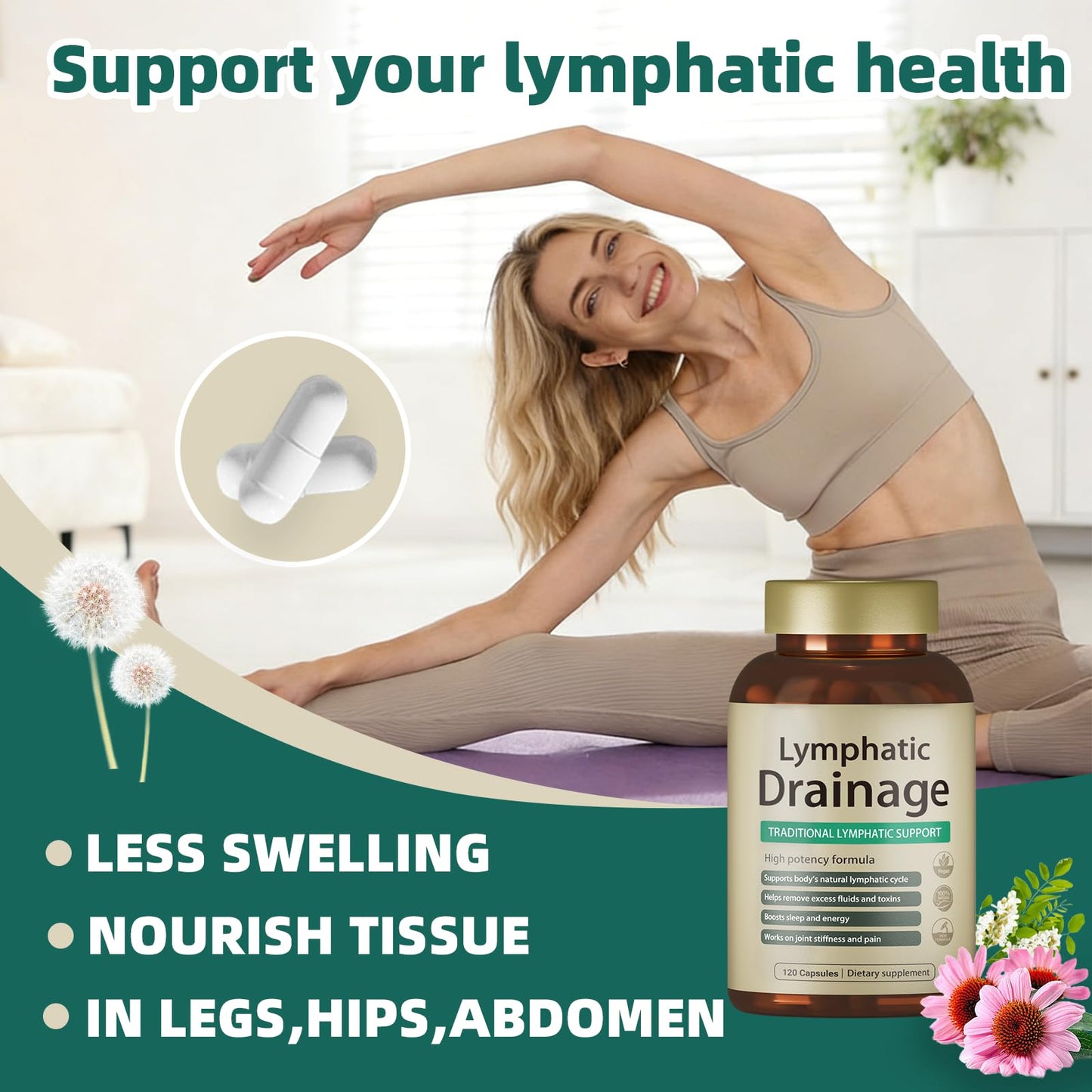 FRZVEO Lymphatic Drainage Capsules 120 Capsules