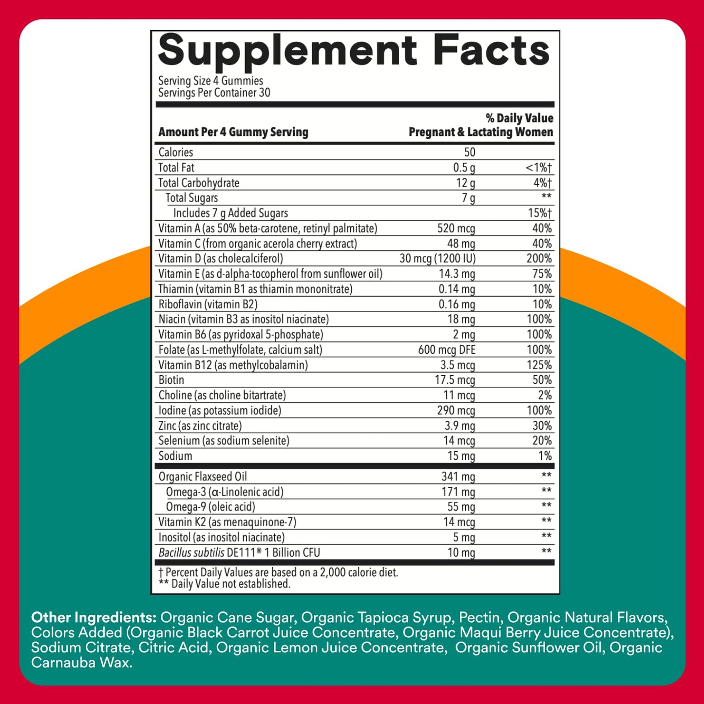 SmartyPants Organic Prenatal Vitamins for Women Gummy 1 Count