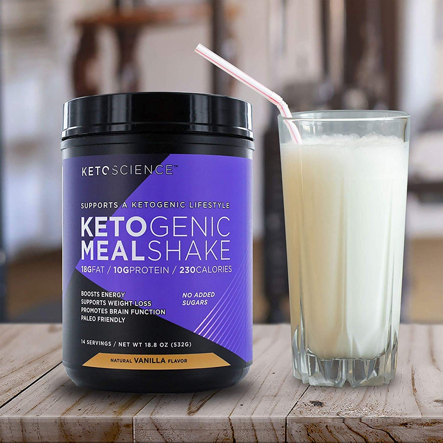 Keto Science Ketogenic Meal Shake Powder, Vanilla, 37.6 oz