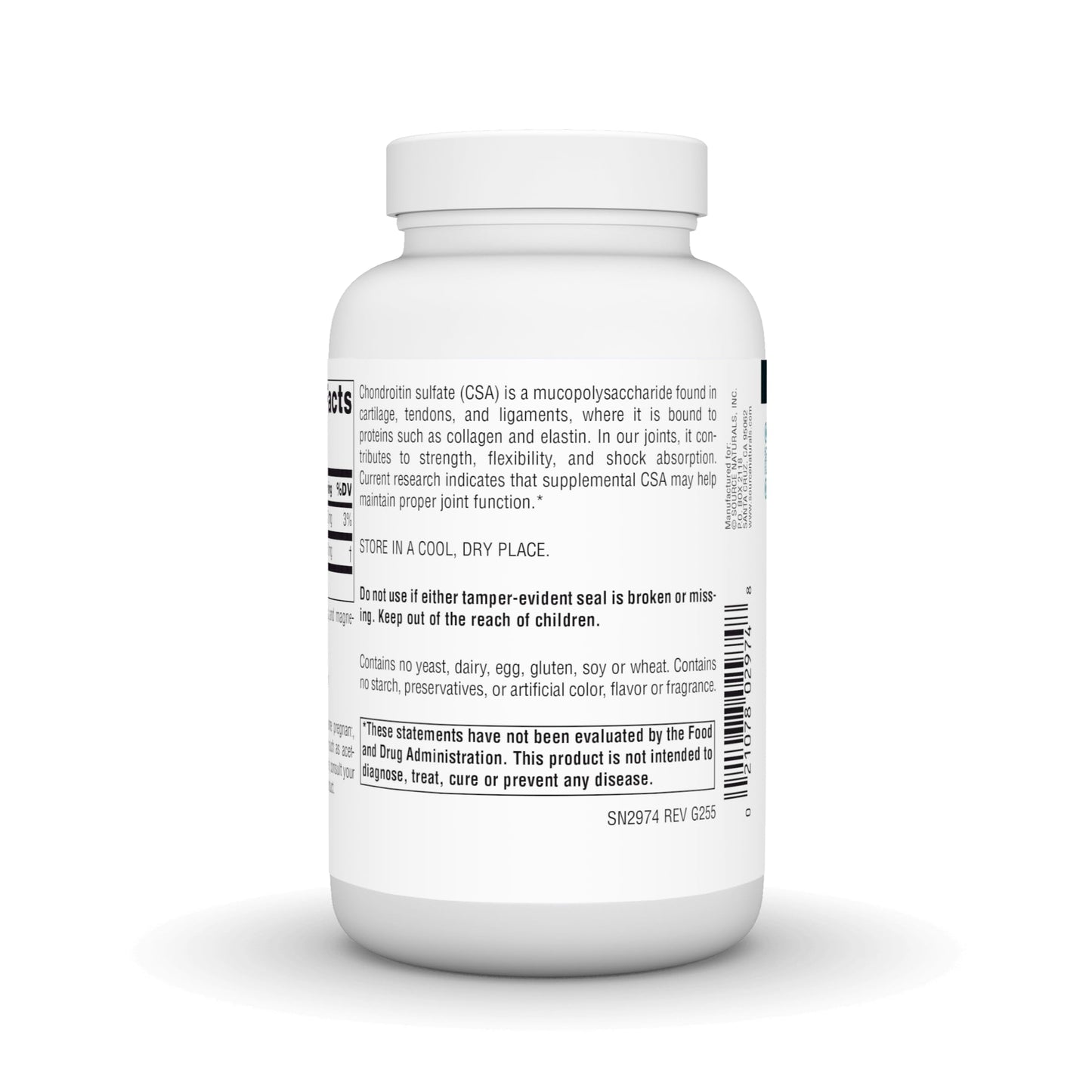 Source Naturals Chondroitin Sulfate 600 mg Tablet, 120 Tablets