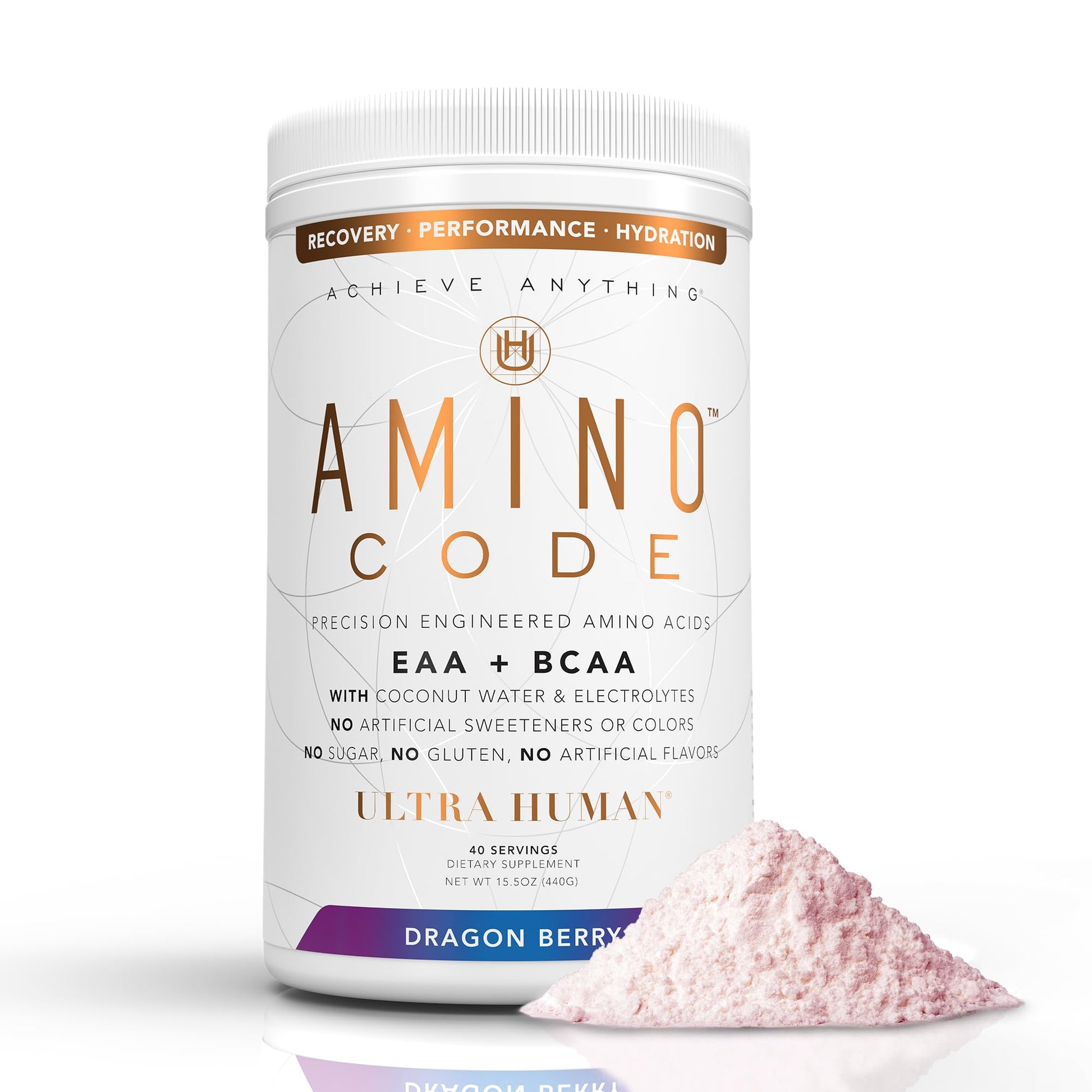 Ultra Human Amino Code EAA BCAA Powder Dragonberry, 15.5 Ounces