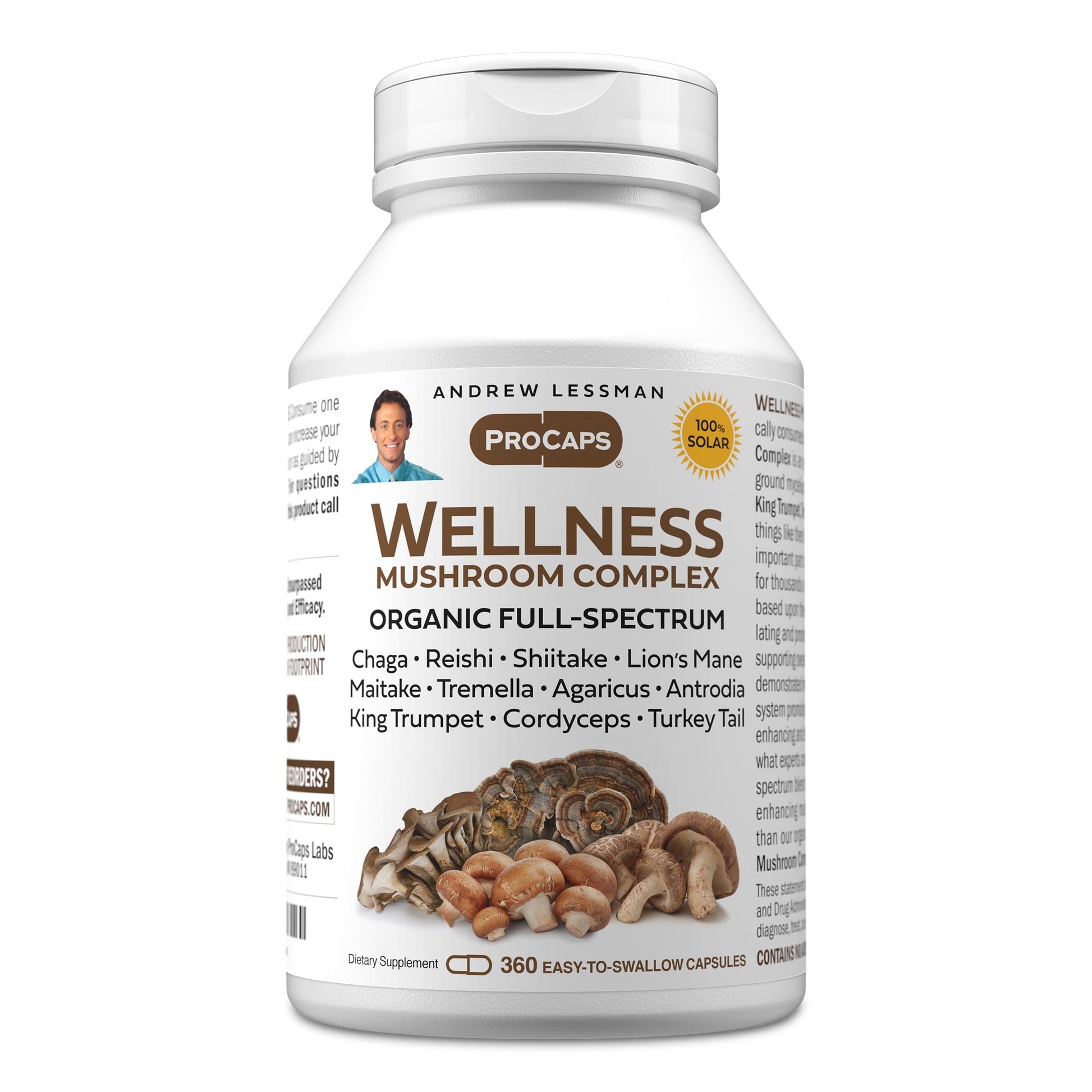 ANDREW LESSMAN ProCaps Organic Wellness Mushroom Complex 360 Capsules