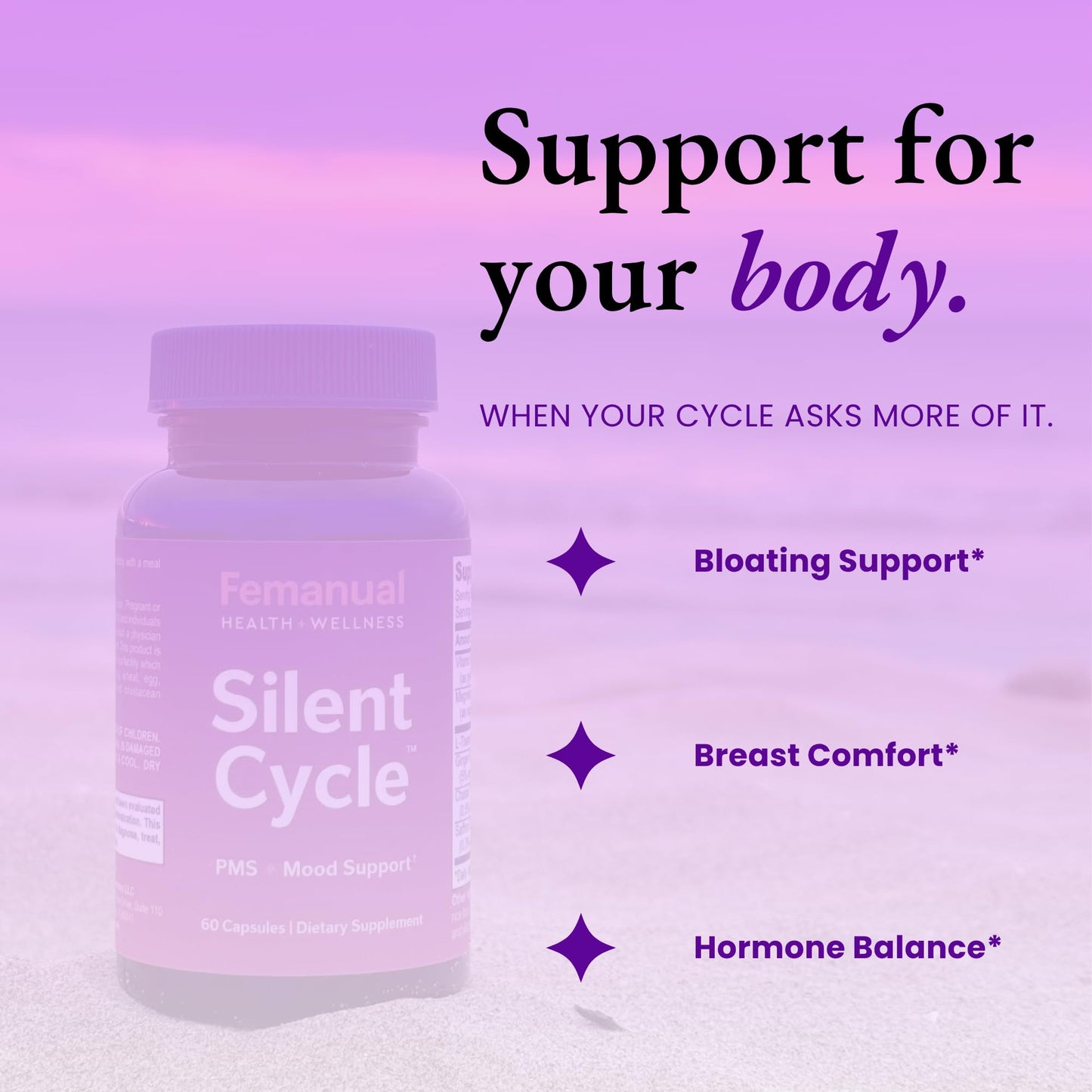Femanual SilentCycle PMS + Mood Support Capsule 60 Capsules