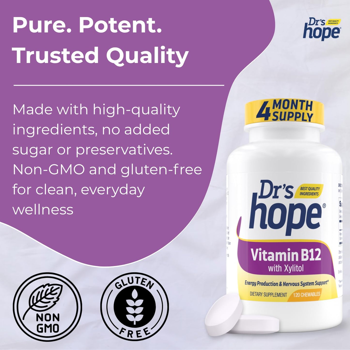 Dr’s Hope Vitamin B12 1000mcg Chewable 120 Count