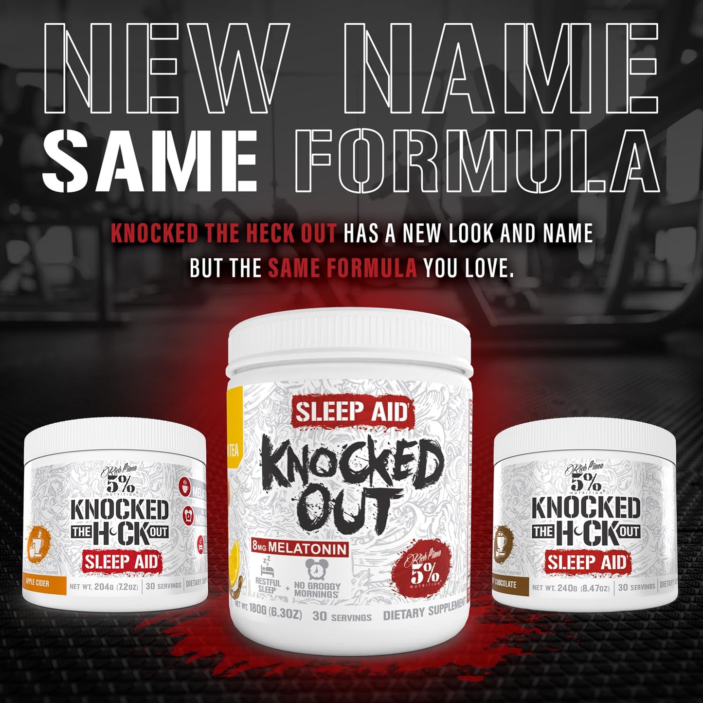 5% Nutrition Rich Piana Knocked Out Natural Sleep Aid Powder, 7.2 Ounce