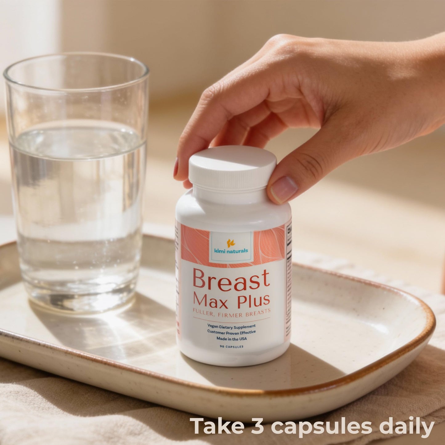 KIMI Naturals Breast Max Plus Breast Enhancement Pills, 90 Capsules