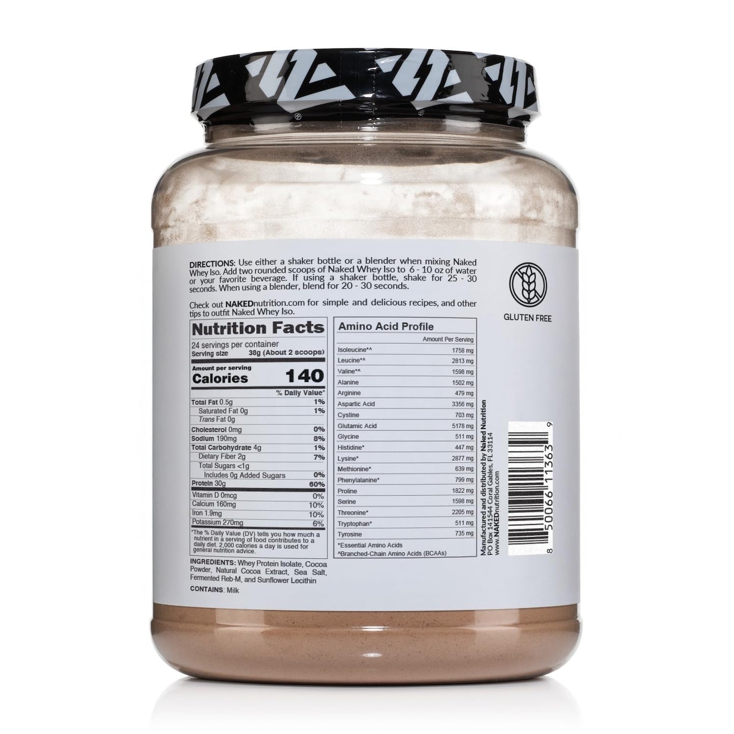 NAKED Chocolate Whey Isolate Protein Powder 32 Servings