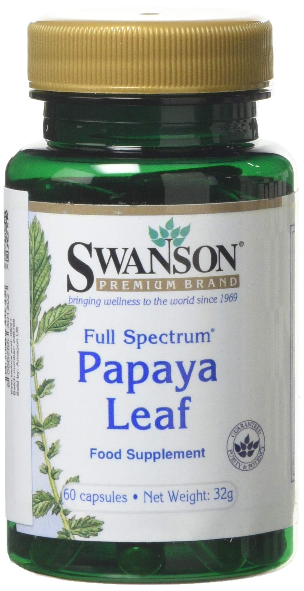 Swanson Full Spectrum Papaya Leaf Capsules, 60 Count