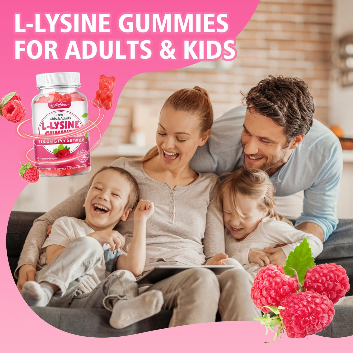softbear L-Lysine Gummies 60 Count