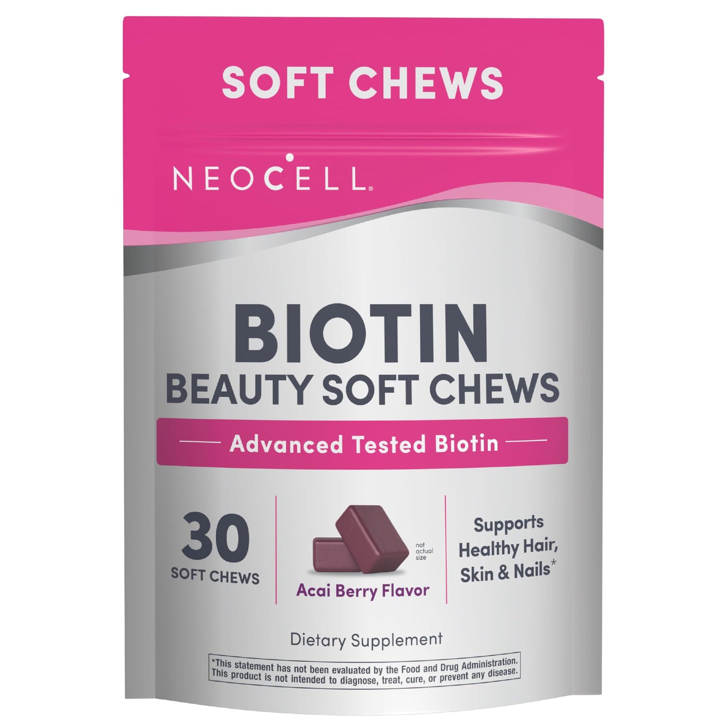 NeoCell Biotin Beauty Soft Chews, Chewable, 30 Count