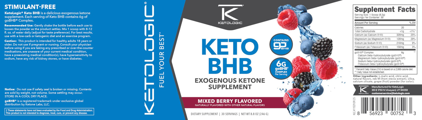 Ketologic Keto BHB Powder 8.8 oz
