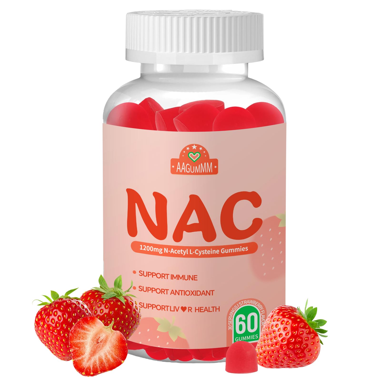 AAGUMMM NAC Gummies 1200mg Gummy, 60 Count