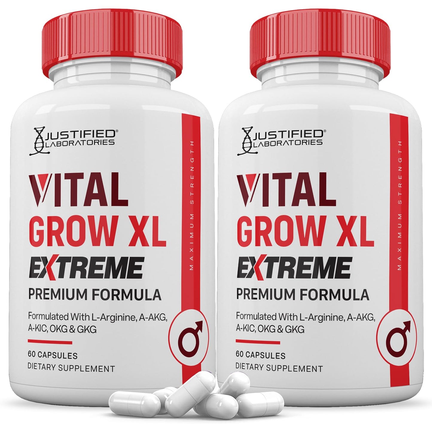 Justified Laboratories Vital Grow XL Extreme for Men's Health, 120 Capsules