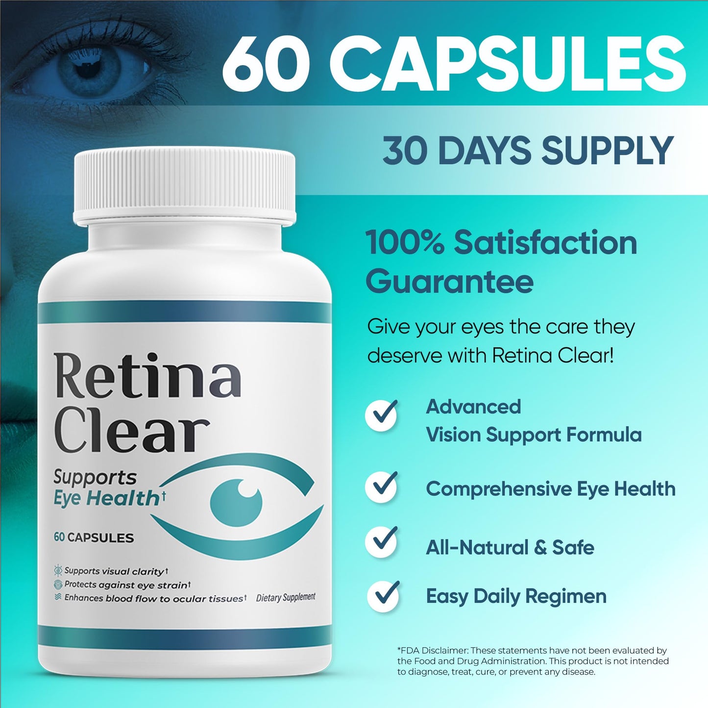 Retina Clear Vision Support Supplement 360 Capsules