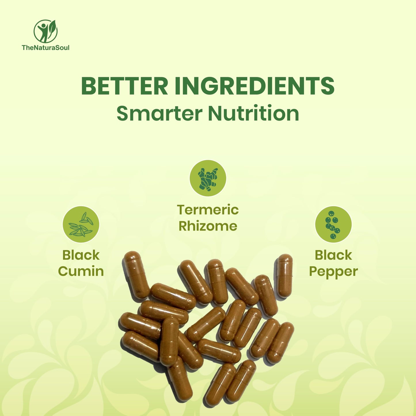 TheNaturaSoul Herbal Capsules with Black Cumin, Turmeric & Black Pepper Extract, 60 Count Capsules