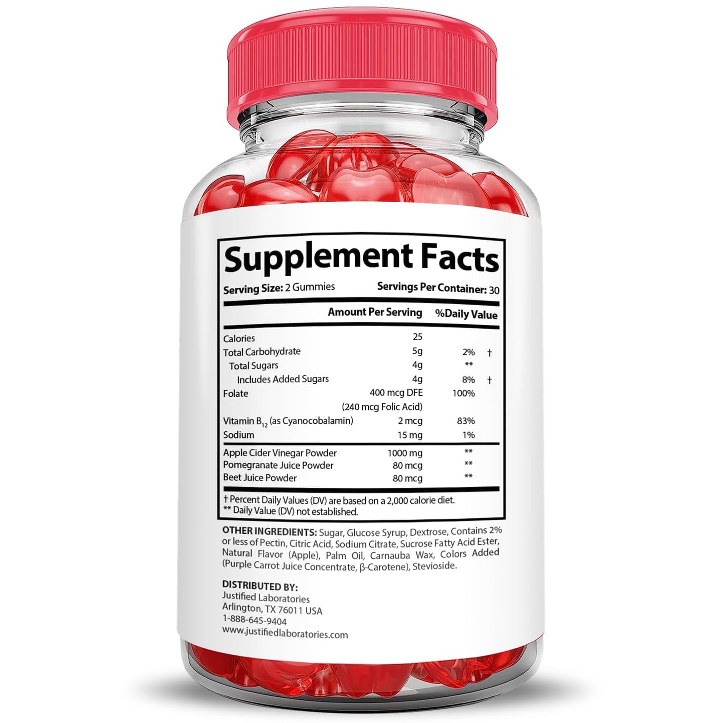 Justified Laboratories Simpli Health Keto ACV Gummies Advanced Formula 1000MG, 180 Gummies