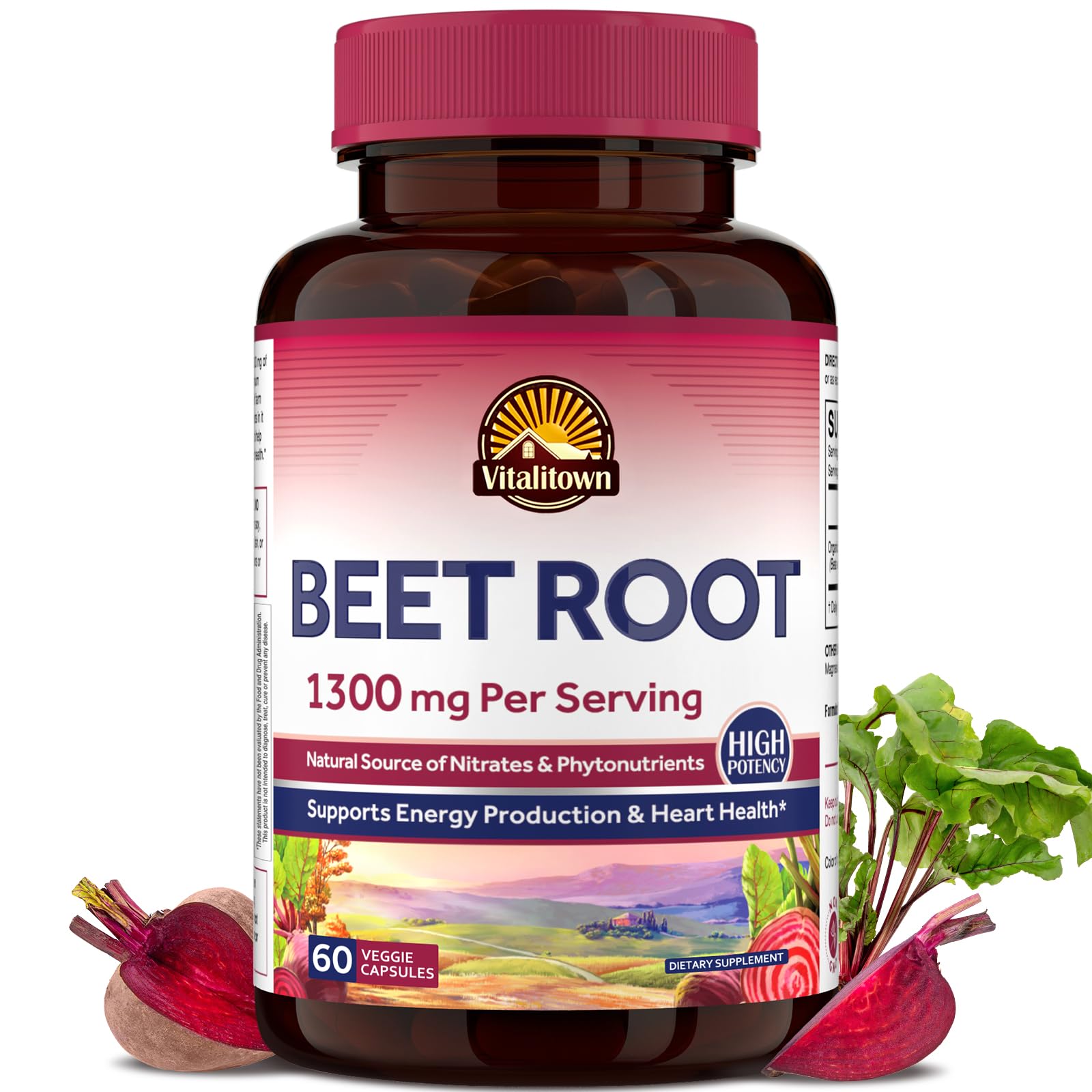 Vitalitown Beet Root 1300 mg Capsules, 60 Count