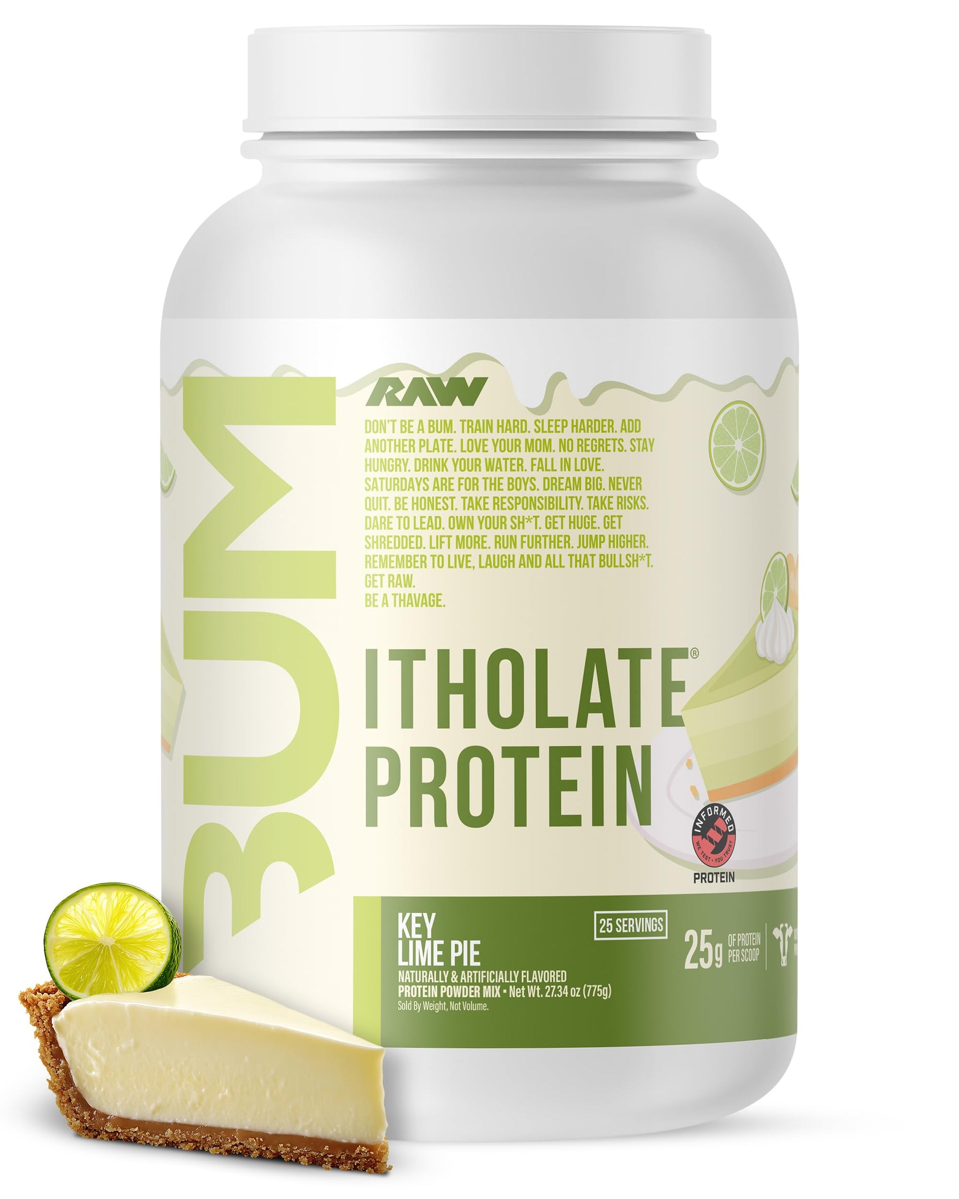 RAW Whey Isolate Protein Powder Key Lime, 25 Servings, 1.71 lb