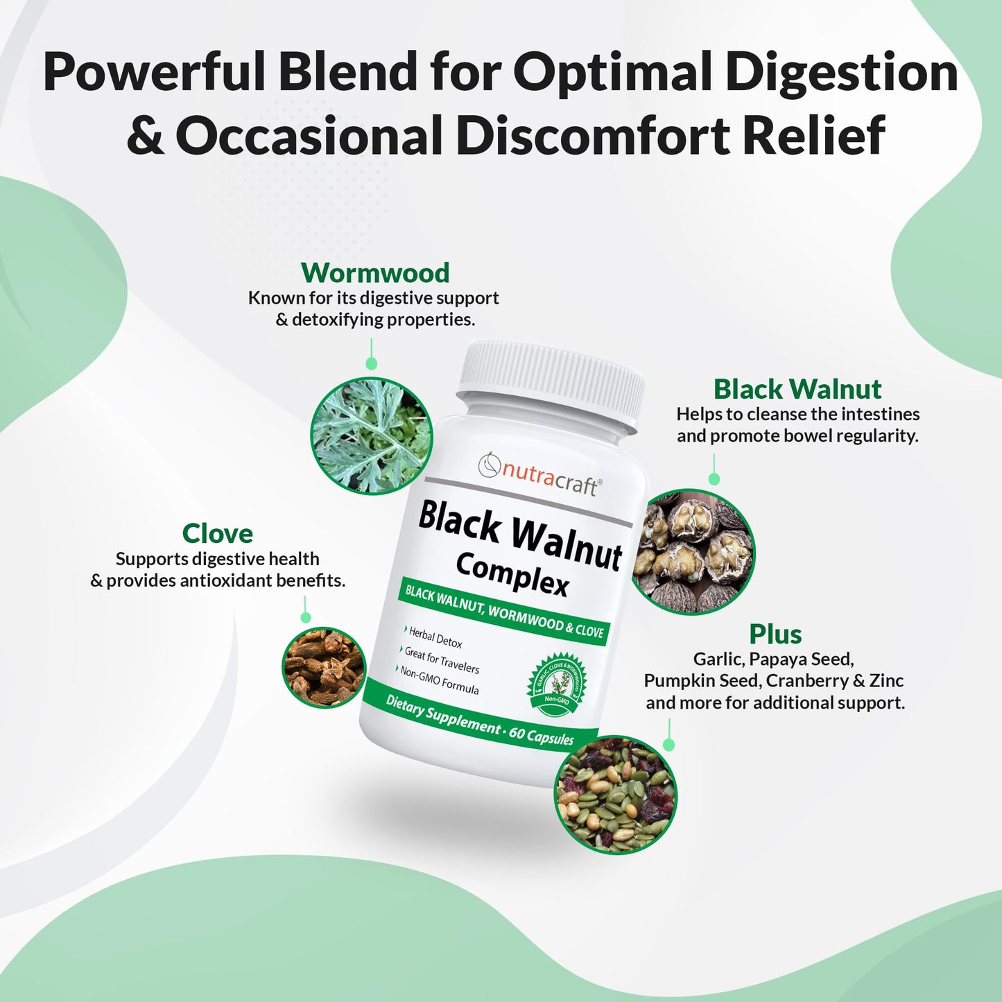 Nutracraft Black Walnut Detox Cleanse Supplement 60 Capsules