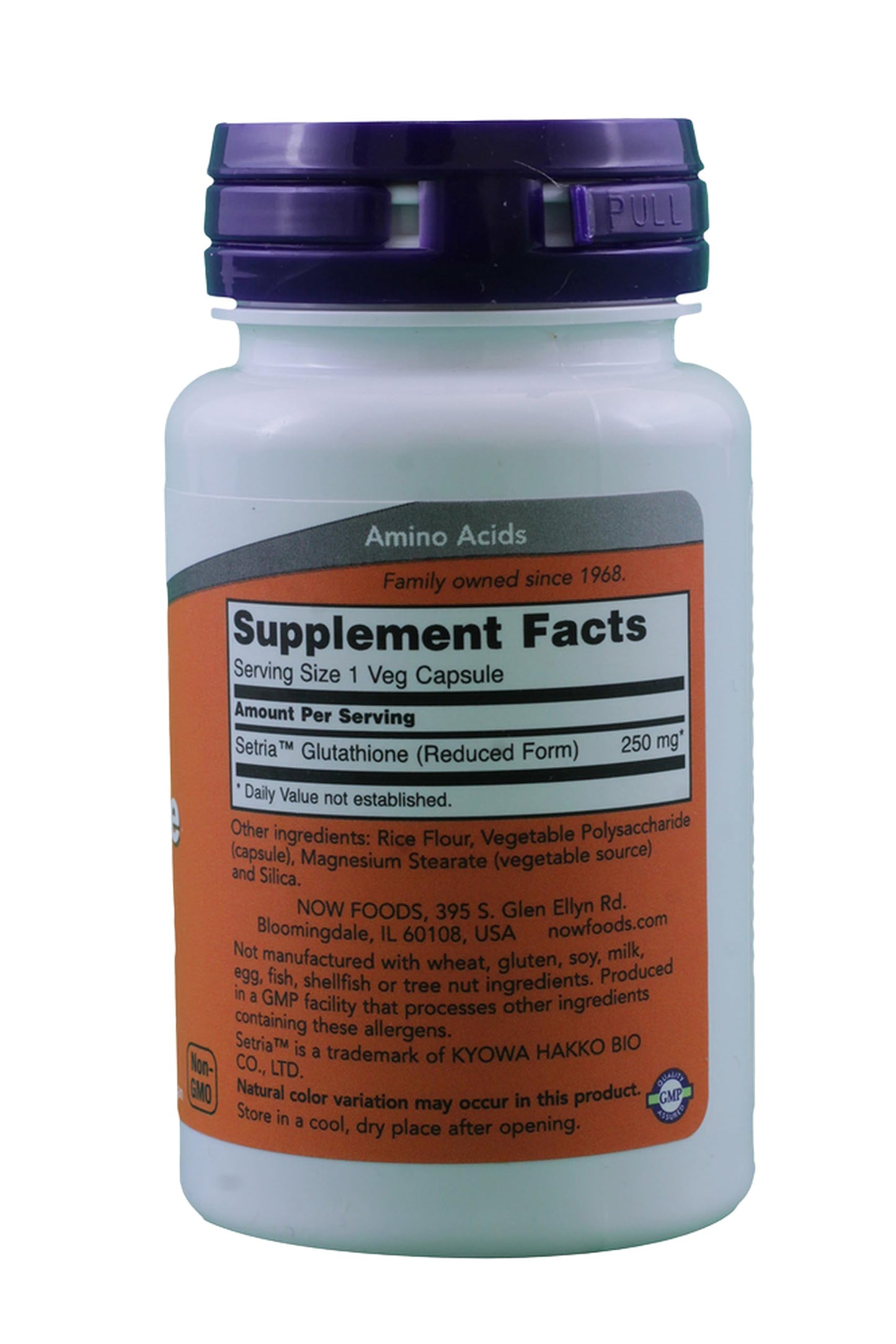 NOW Foods Glutathione 250mg Capsules, 120 Count