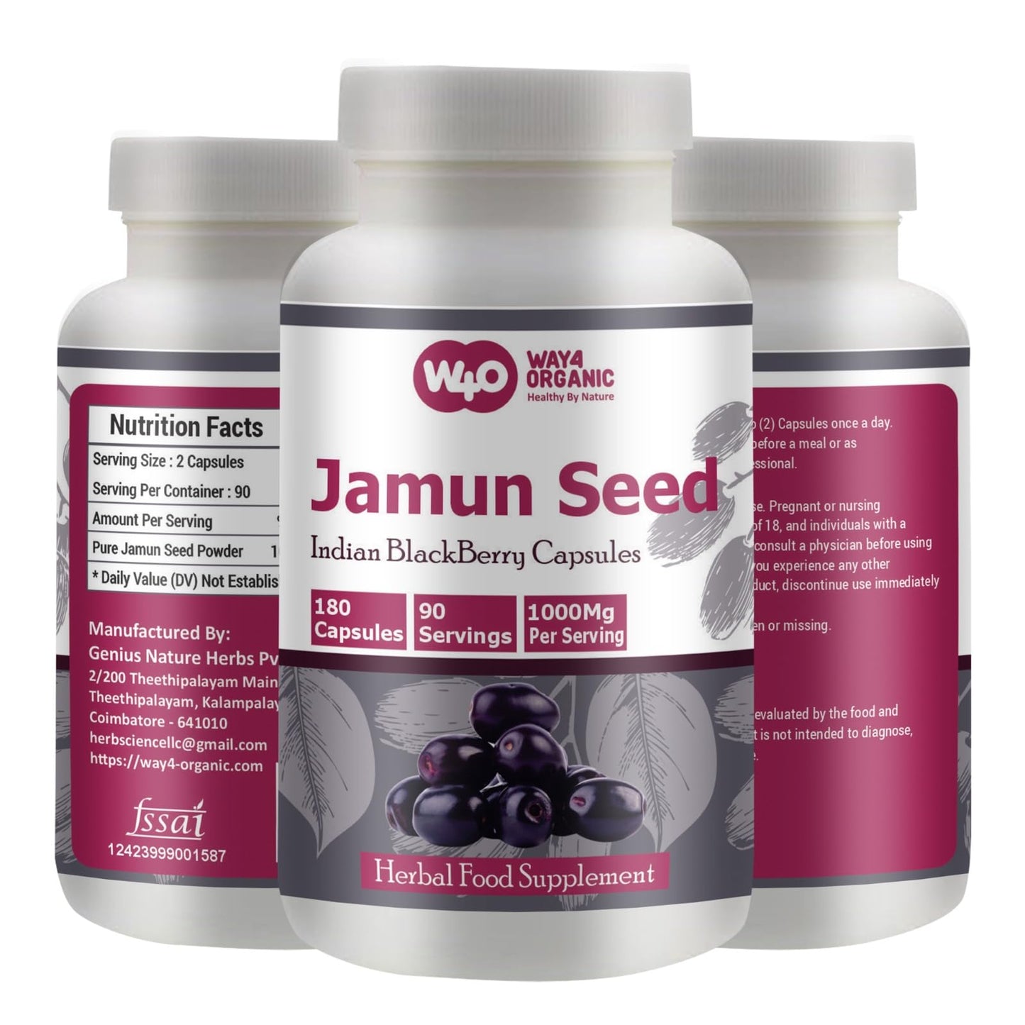 WAY 4 ORGANIC W4O Jamun Seed Capsules 1 Capsule
