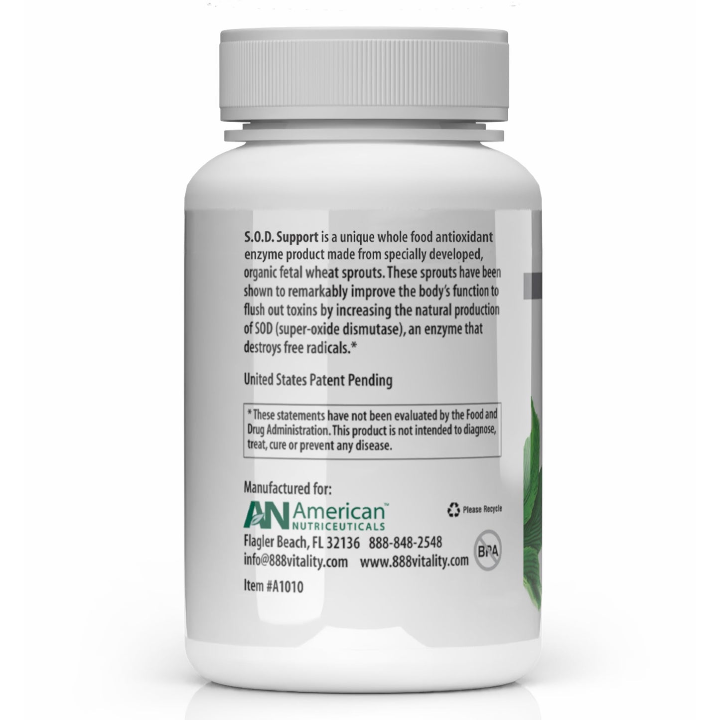 American Nutriceuticals S.O.D. Support Capsule 190 Count