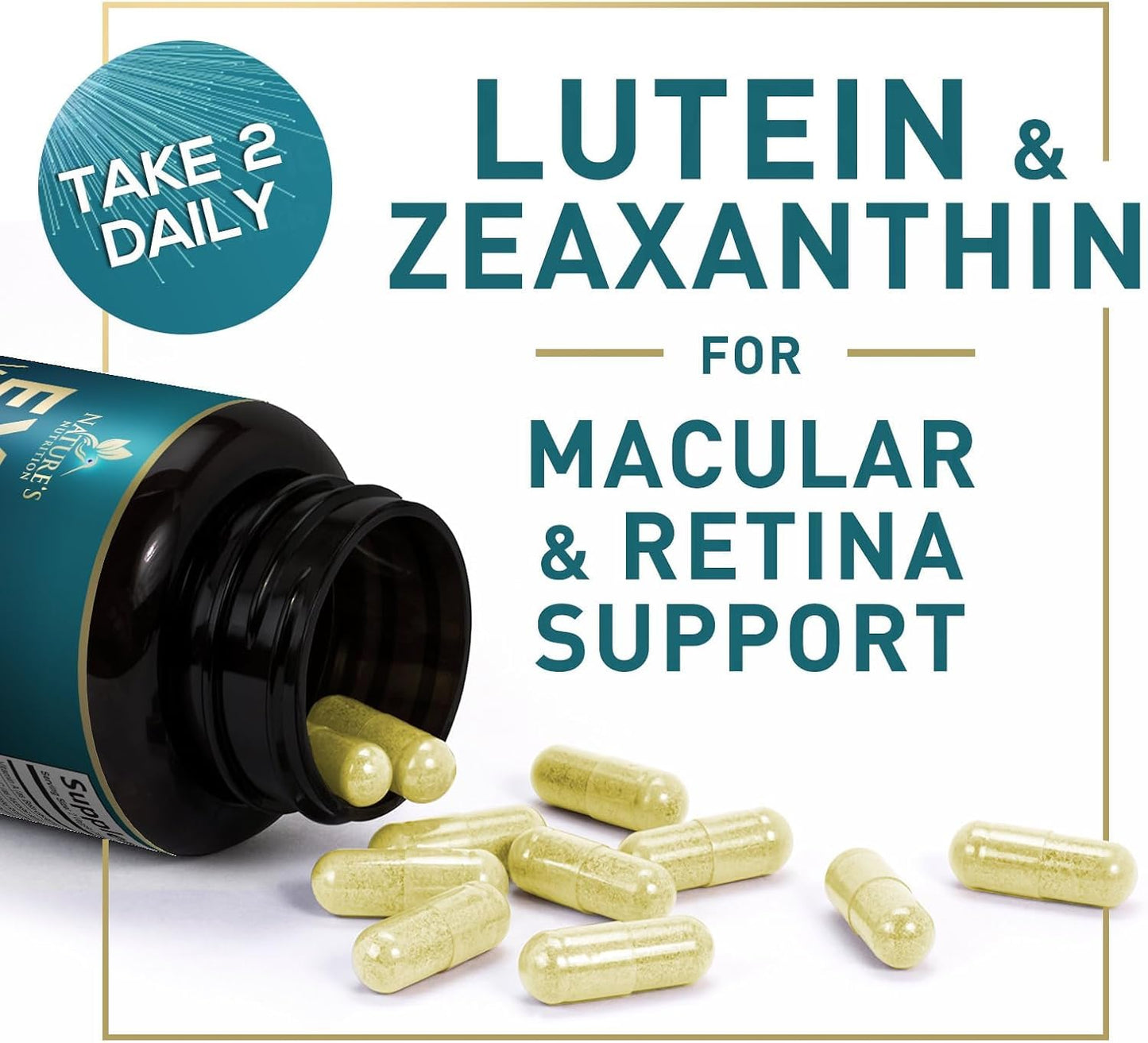 Nature's Nutrition Eye Health Lutein & Zeaxanthin Capsules, 120 Count