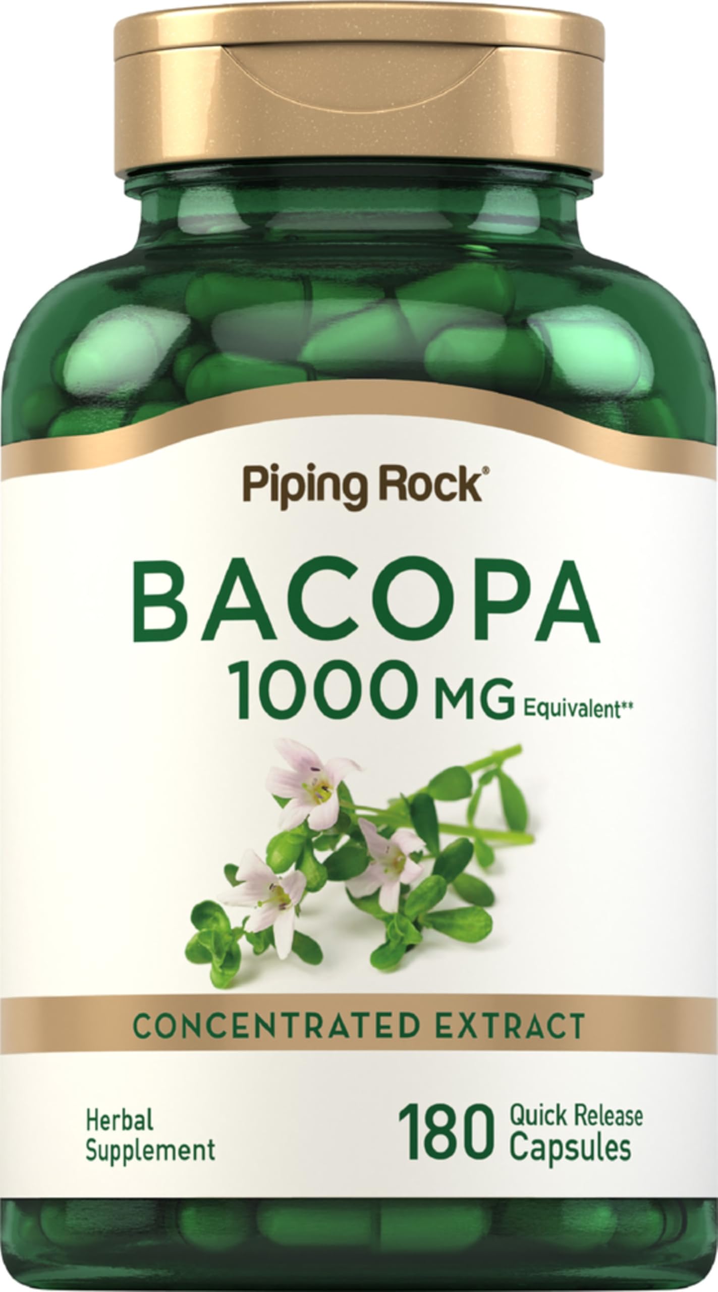 Piping Rock Bacopa Monnieri Supplement Capsule 180 Capsules