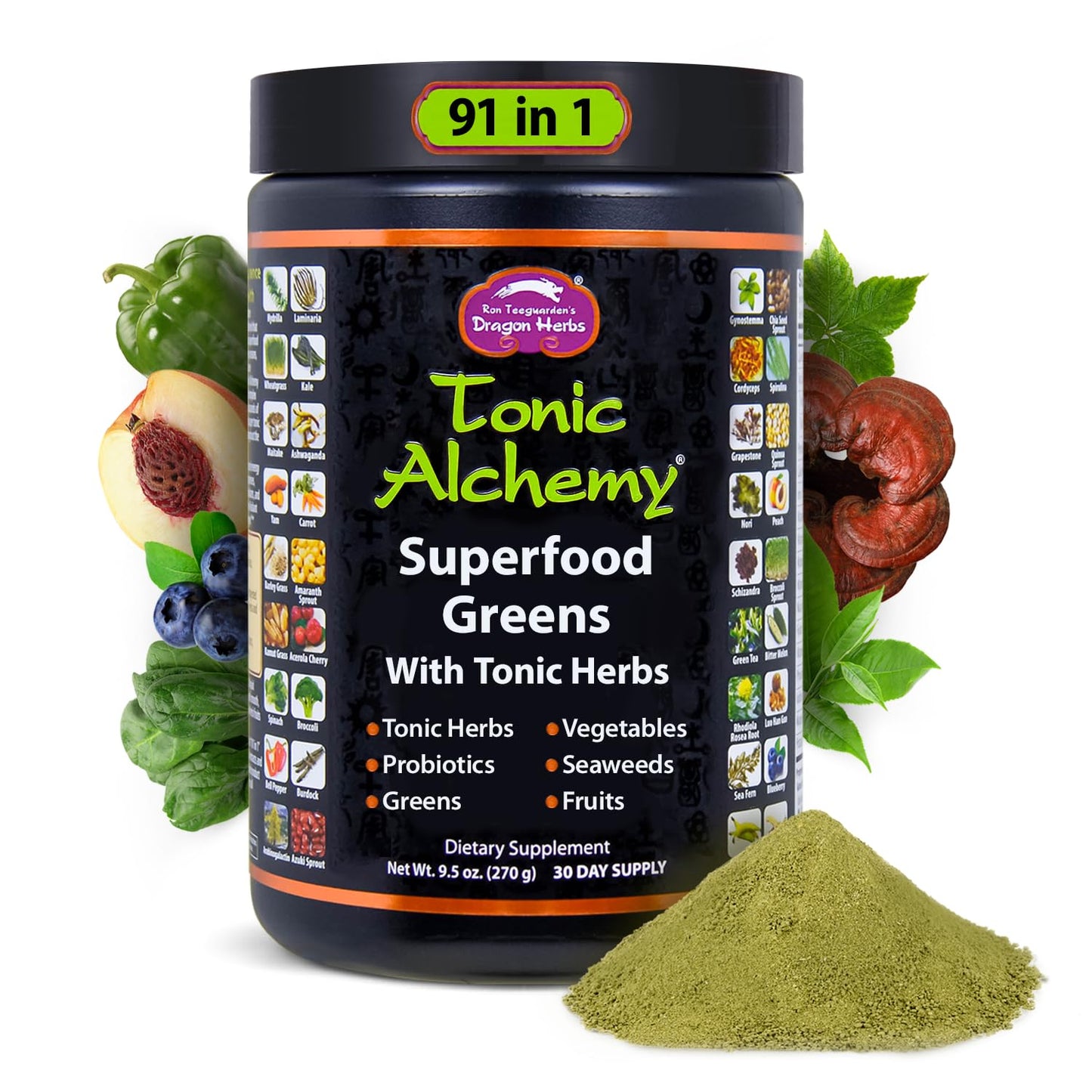 Dragon Herbs Tonic Alchemy Superfood Greens Powder 9.5 oz