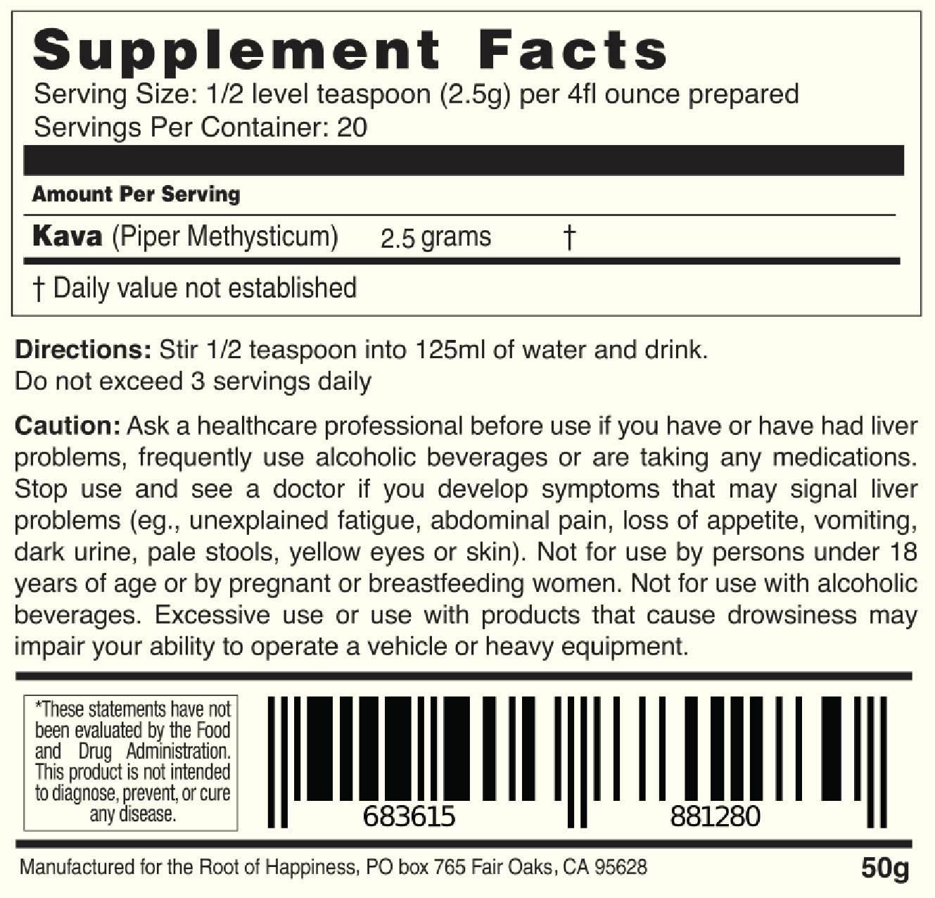 Root of Happiness Instant Kava Powder 1.76 Ounce