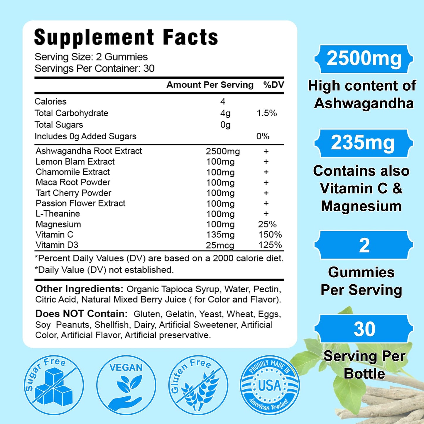Vazatisi Ashwagandha Gummies 120 Count