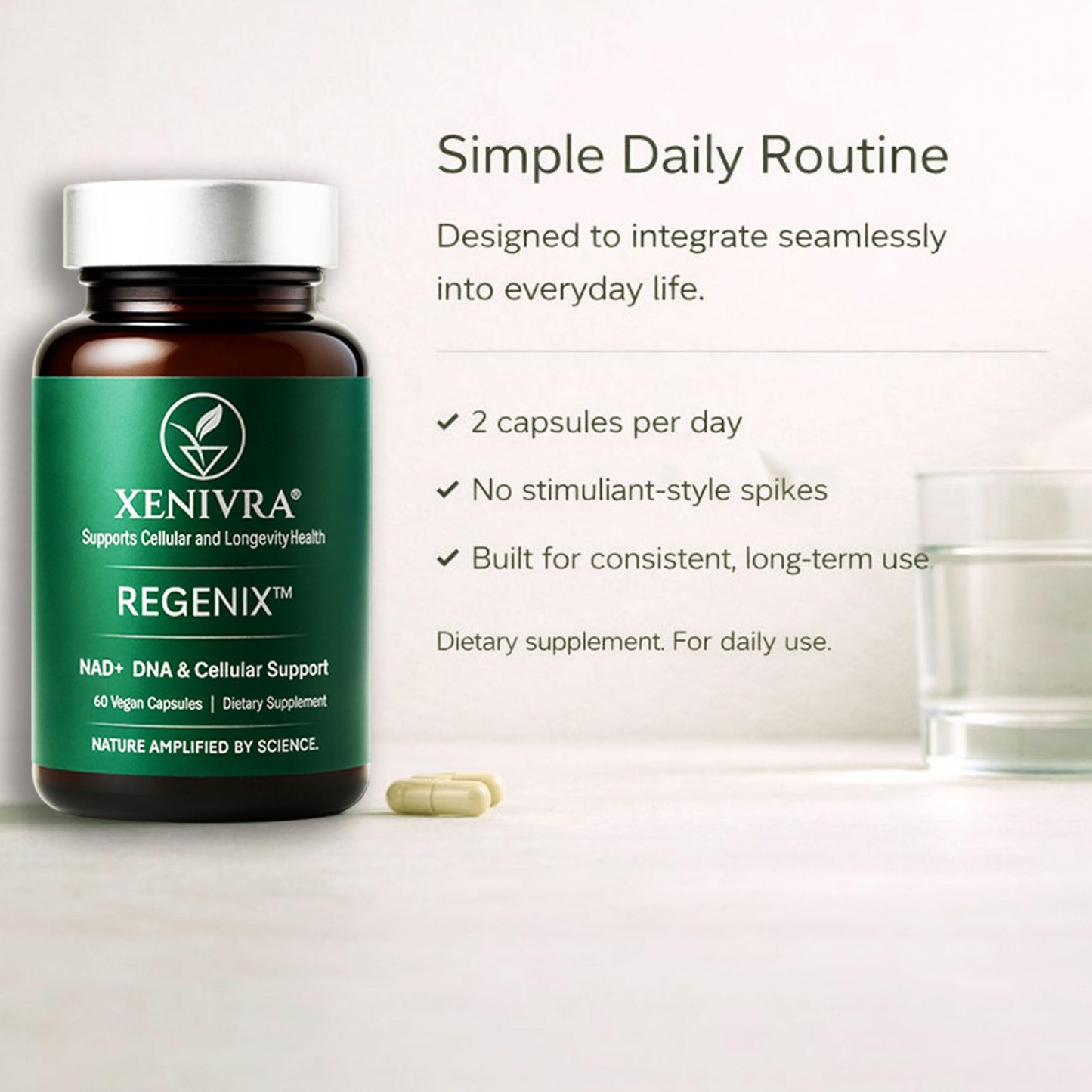 Xenivra Nature Regenix NAD+ Supplement Capsule, 60 Capsules