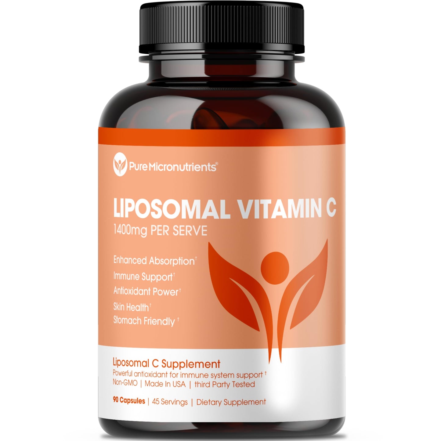 Pure Micronutrients Liposomal Vitamin C 1400mg High Absorption Capsules 90 Count