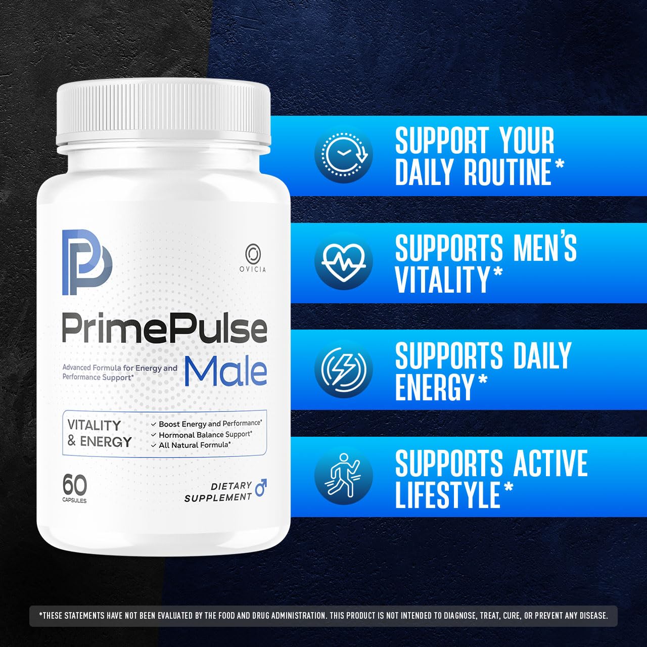 OVICIA PrimePulse Male Pills, 120 Capsules