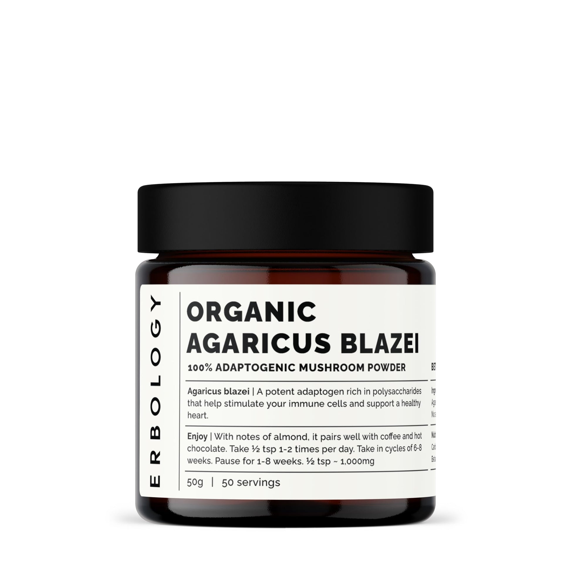 Erbology Organic Agaricus Blazei Mushroom Powder 1.8 oz