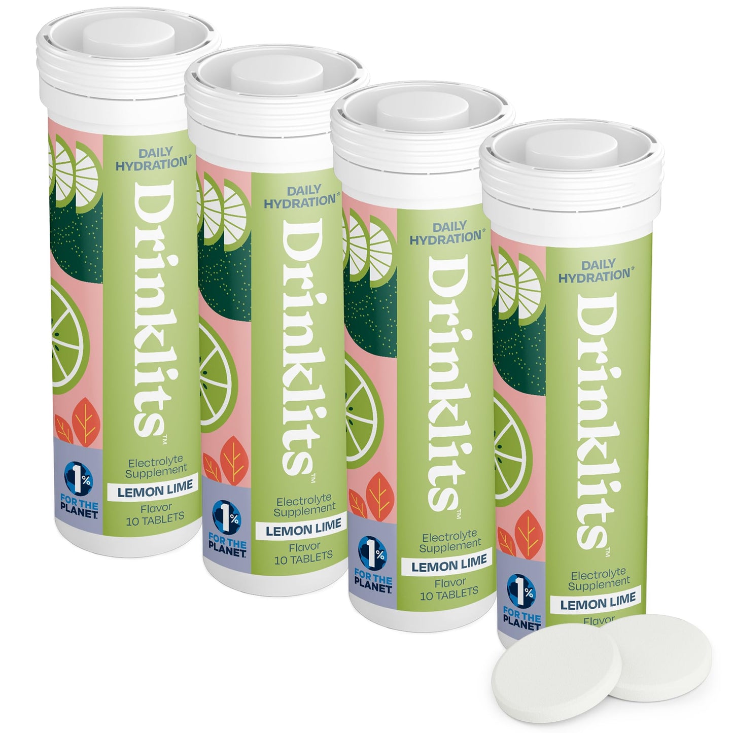 Drinklits Lemon-Lime Daily Electrolyte Hydration Tablets, 40 Count