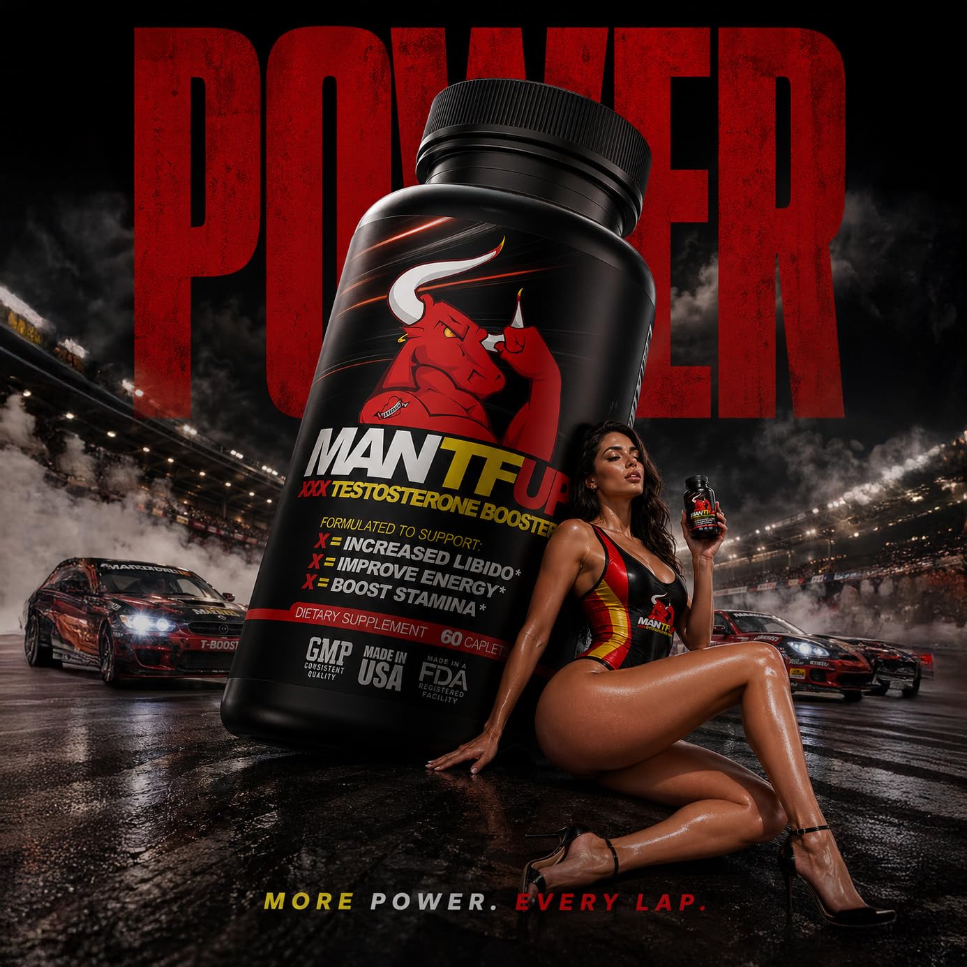 MANTFUP Vitality Enhancer for Men Testosterone Booster 60 Capsules