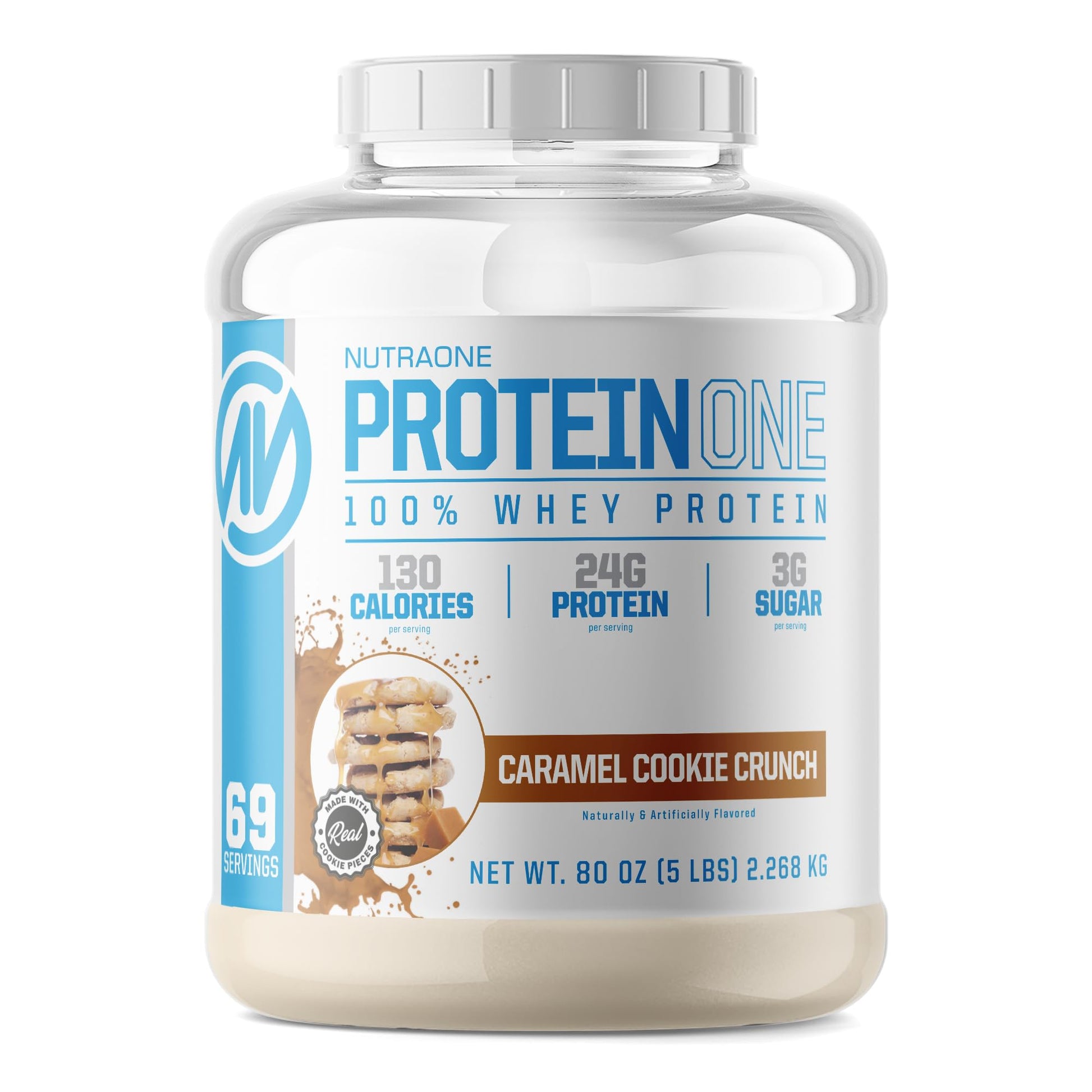 NutraOne ProteinOne Caramel Cookie Crunch Protein Powder, 32 Servings