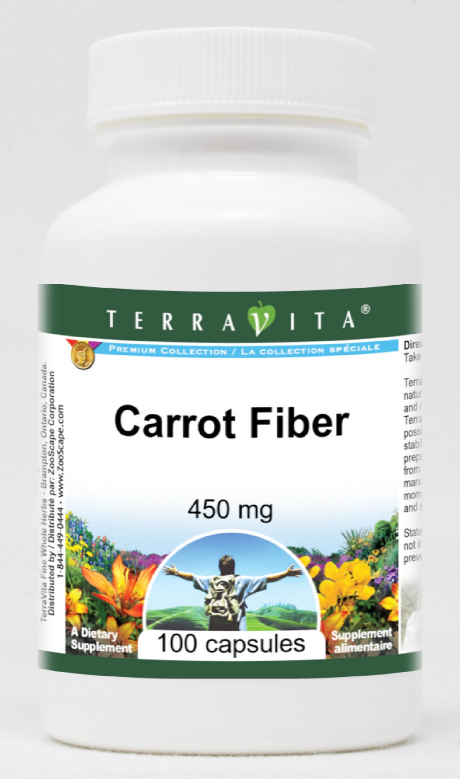 Terravita Carrot Fiber 450 mg Capsules, 100 Count