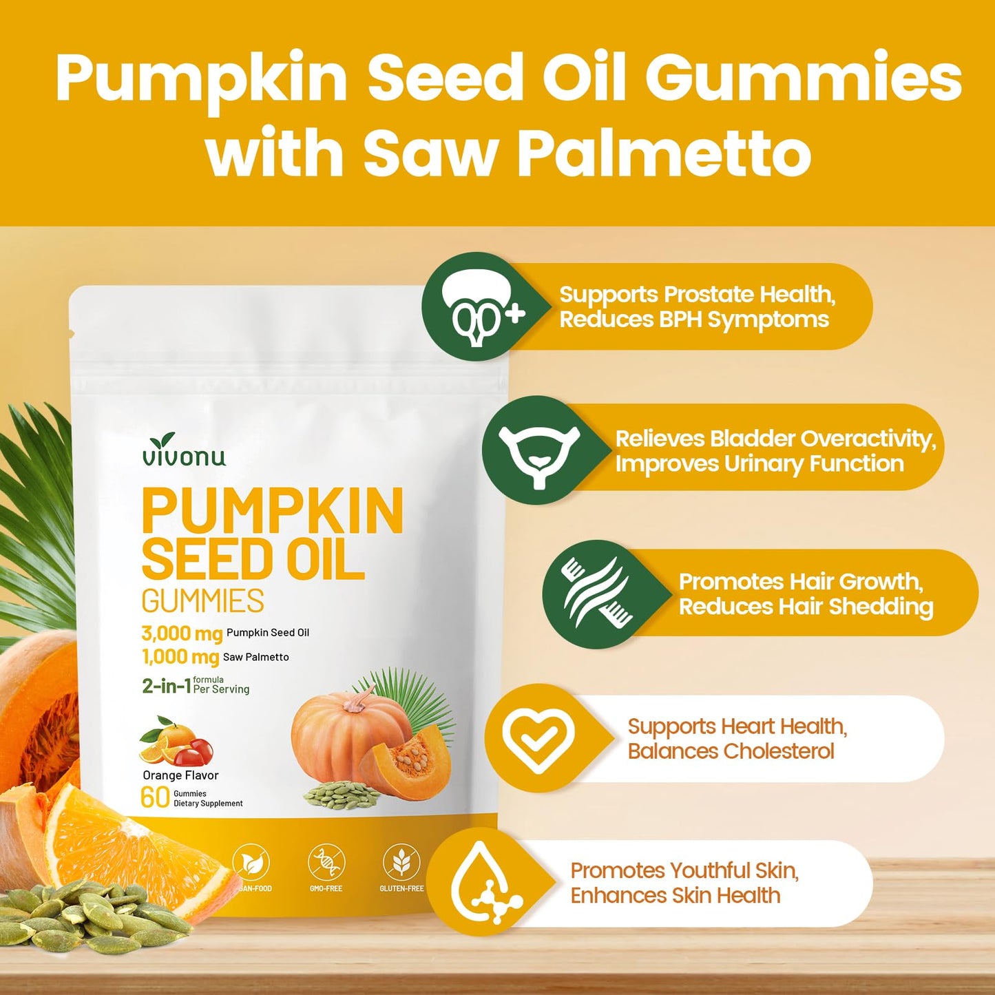 VivoNu Organic Pumpkin Seed Oil Capsule, 180 Count
