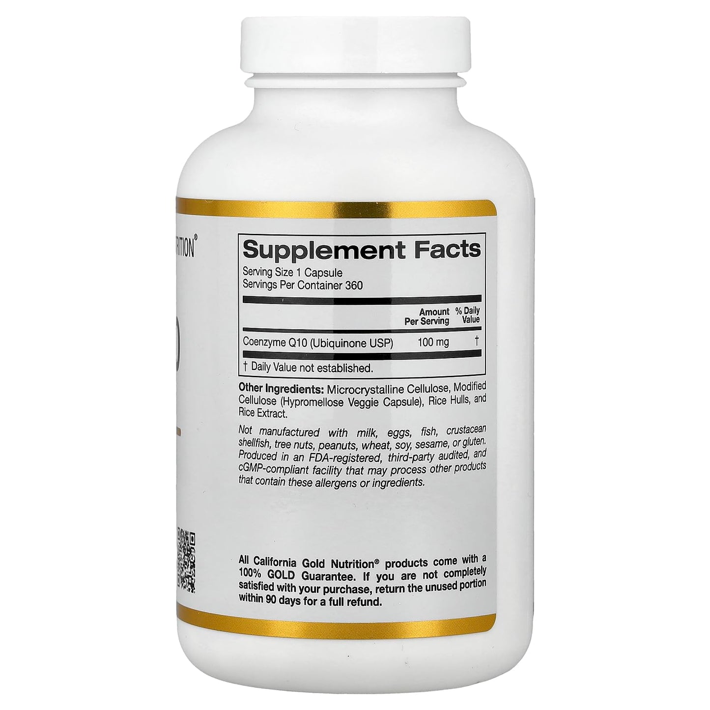 Lake Avenue CoQ10 Nutrition Ubiquinone Supplement 100 mg Gluten Free, Non-GMO Capsule, 360 Veggie Capsules