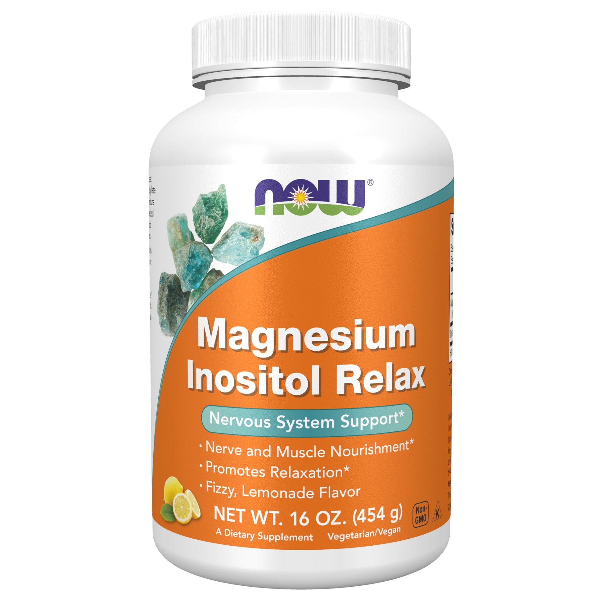 NOW Foods Magnesium Inositol Relax Powder, Fizzy Lemonade Flavor, 16 oz