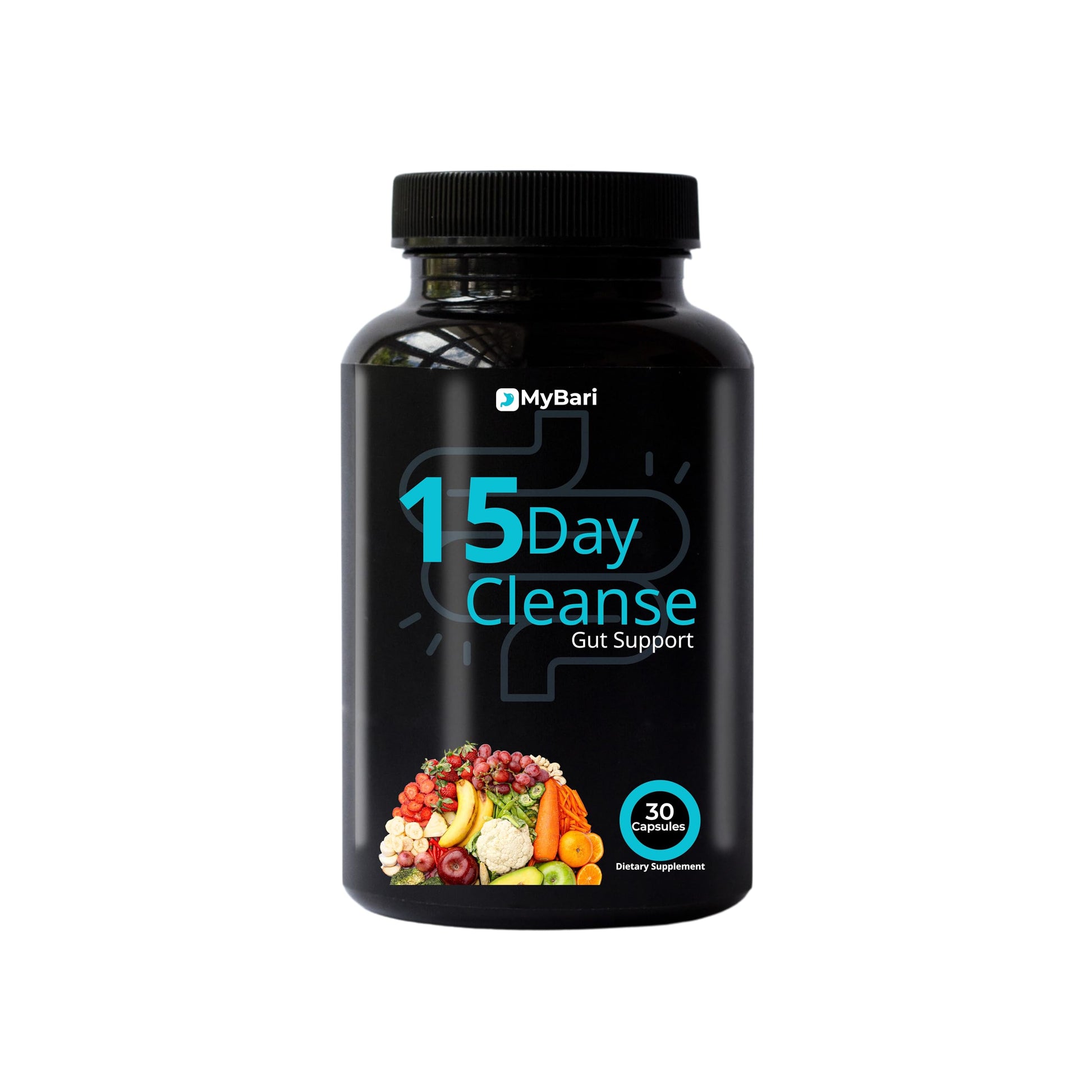 MyBari 15 Day Cleanse - Gut and Colon Support - Advanced Gut Cleanse Detox for Women & Men with Senna, Cascara Sagrada & Psyllium Husk, 30 Capsules