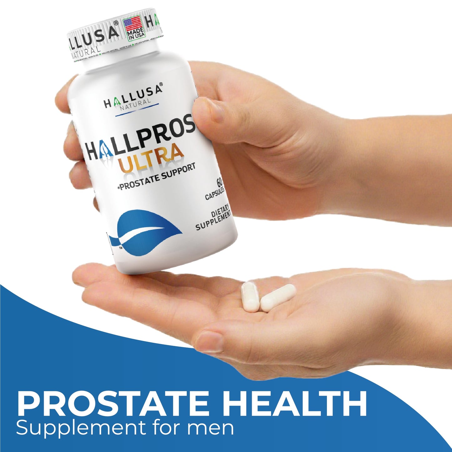 Hallusa Natural Hallprost Ultra Prostate Health Supplement for Men, 60 Capsules