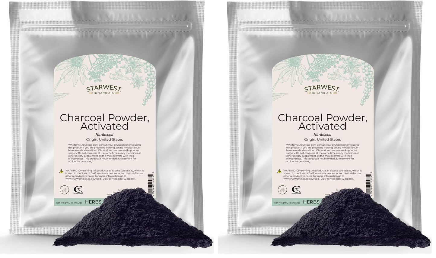 Starwest Botanicals Activated Charcoal Powder, 64 oz