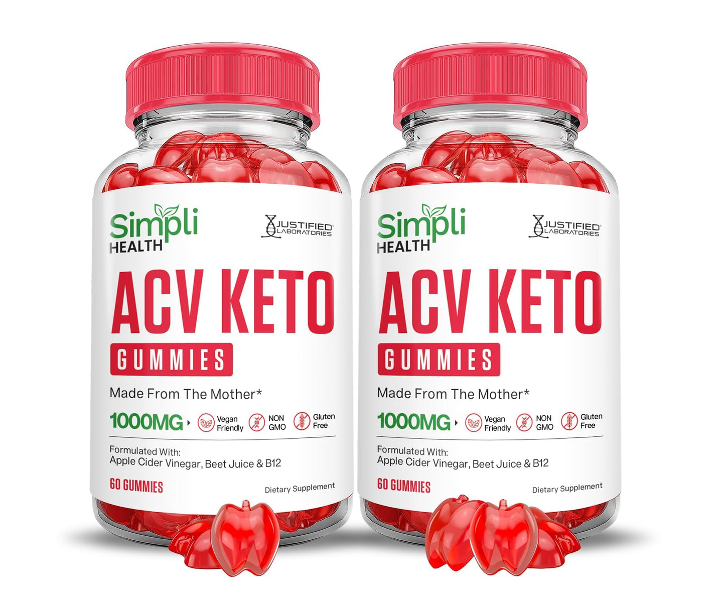 Justified Laboratories Simpli Health Keto ACV Gummies Chewable 120 Gummies